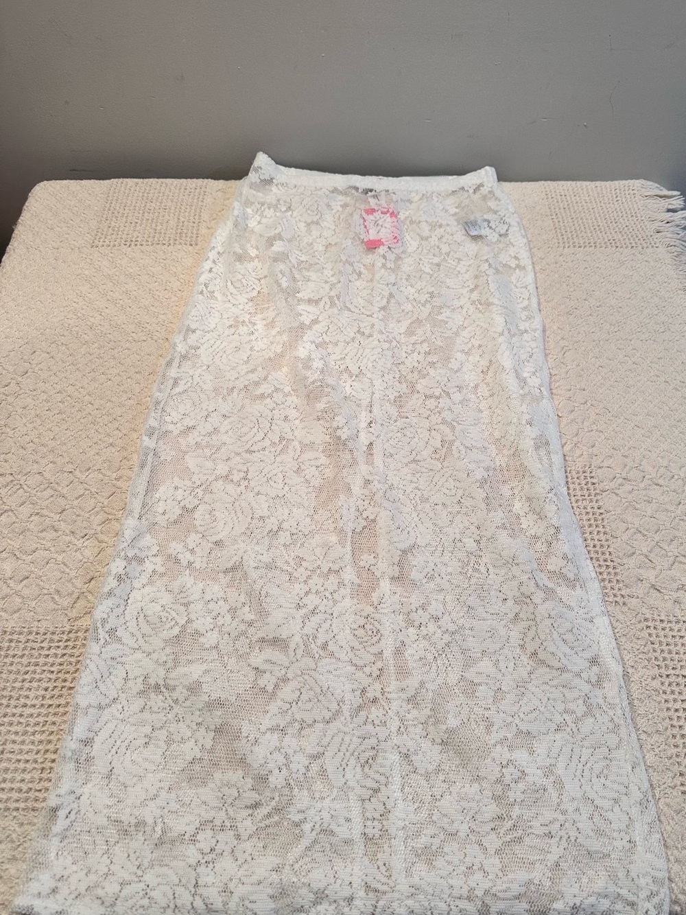 Edikted White Lace Maxi Skirt